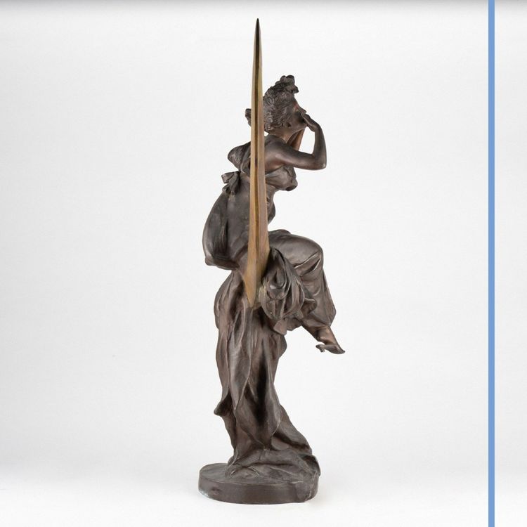 Georges Van der Straeten (1856-1928), Colombine sur un croissant de lune, bronze, XXe