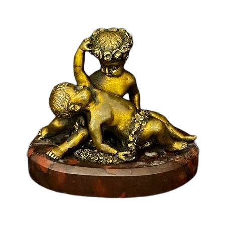 Statuetta in bronzo - Putti che giocano