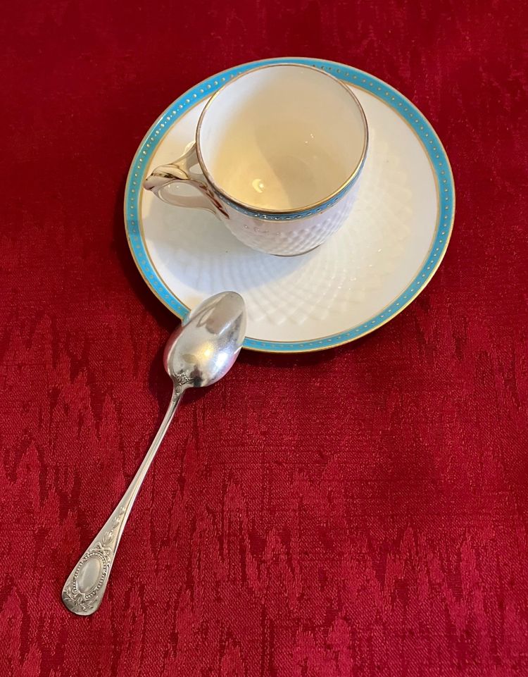 Set di 3 deliziose tazze antiche di porcellana fine vittoriana Minton del 1860 circa