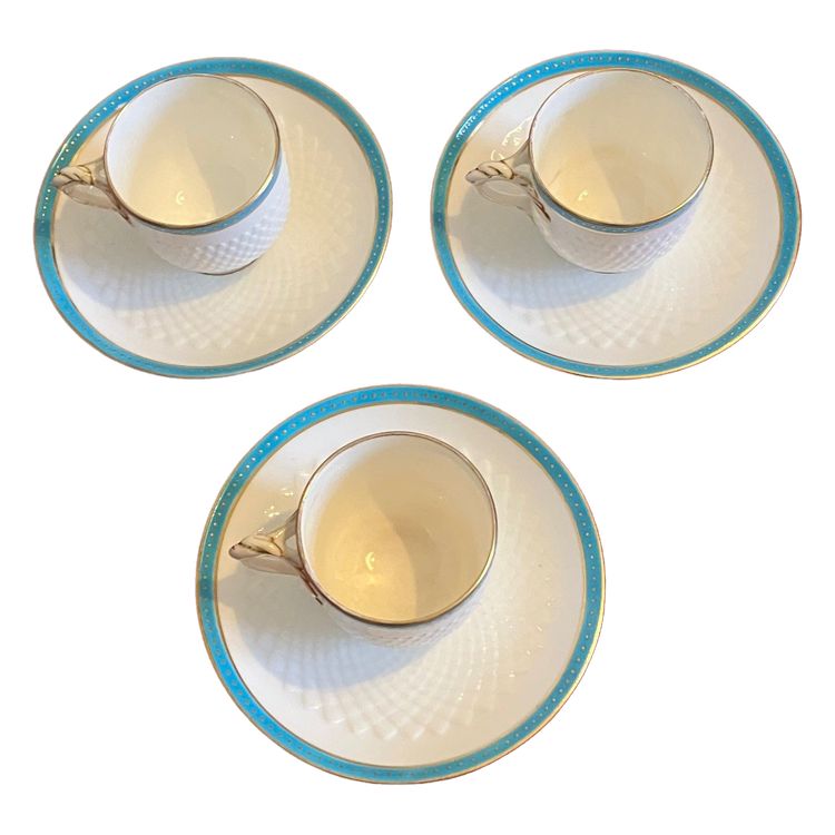 Set di 3 deliziose tazze antiche di porcellana fine vittoriana Minton del 1860 circa