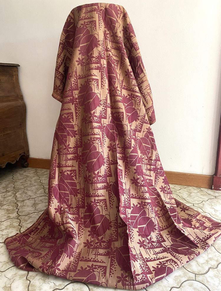 Secondo Tessuto antico Art Deco in Cotone/ Lino/ Seta 2