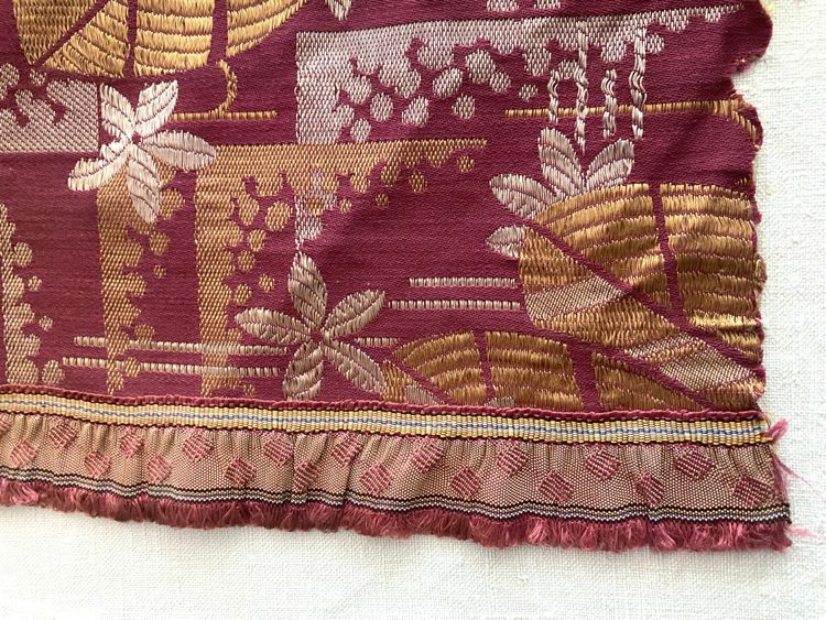Secondo Tessuto antico Art Deco in Cotone/ Lino/ Seta 2