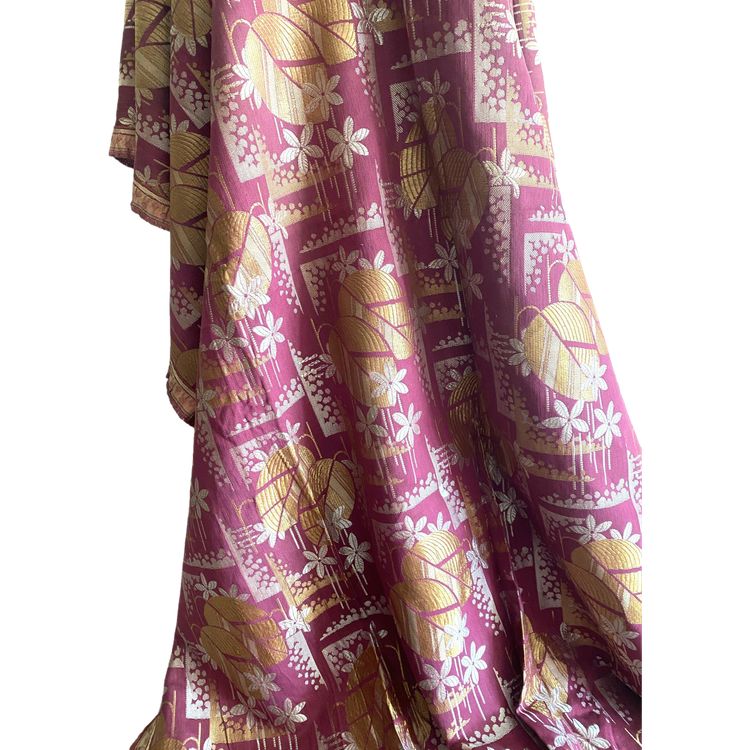 Secondo Tessuto antico Art Deco in Cotone/ Lino/ Seta 2