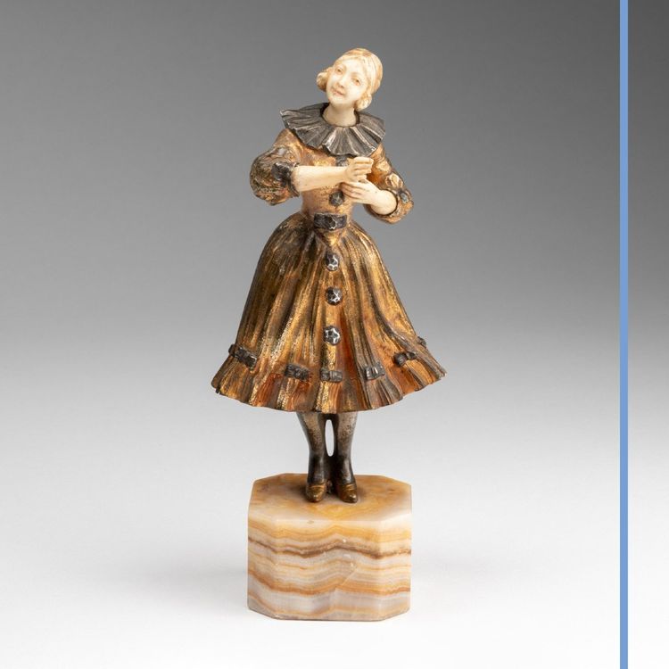 Georges Omerth (Act. 1895-1925), paire de sculptures  chryséléphantine, XIXe