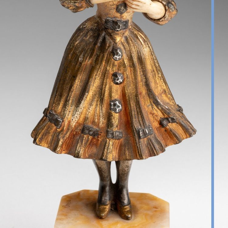 Georges Omerth (Act. 1895-1925), paire de sculptures  chryséléphantine, XIXe