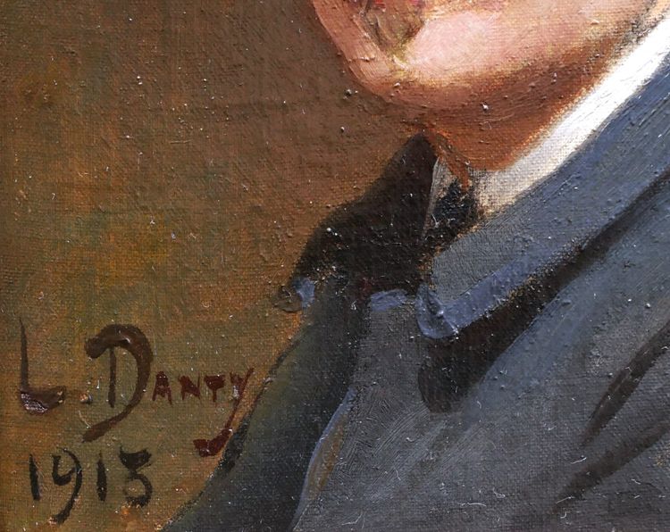 Léopold DANTY, Ritratti di un uomo e una donna con un cappello
