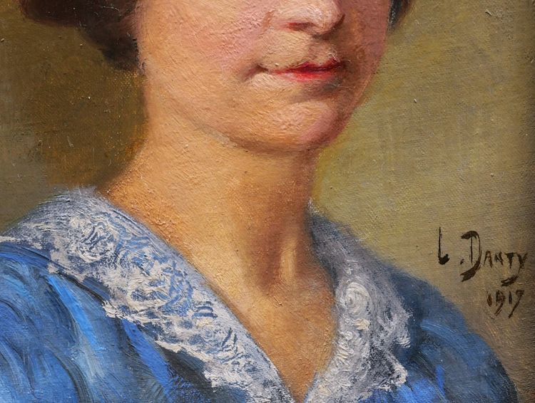 Léopold DANTY, Ritratti di un uomo e una donna con un cappello
