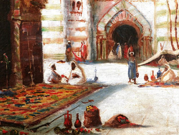 Adolphe Bachmann, Lively Souk Scene