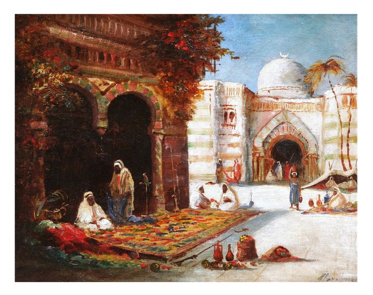 Adolphe Bachmann, Lively Souk Scene