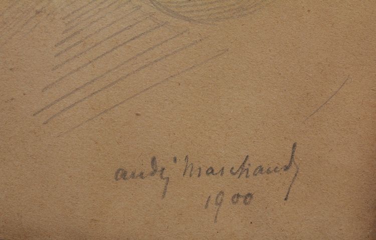 Bleistiftzeichnung 'Mann mit sitzendem Bart' signiert André Marchand (1877-1951)