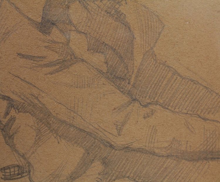 Bleistiftzeichnung 'Mann mit sitzendem Bart' signiert André Marchand (1877-1951)