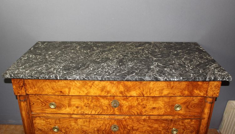 Commode Empire en loupe de frêne XIX