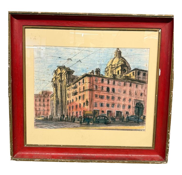 Drawing center of Rome 1964, Belau, 91x84cm
