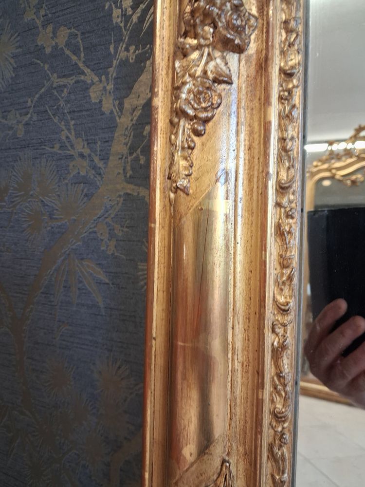 XIX 126 x 85 mirror with Louis XV pediment