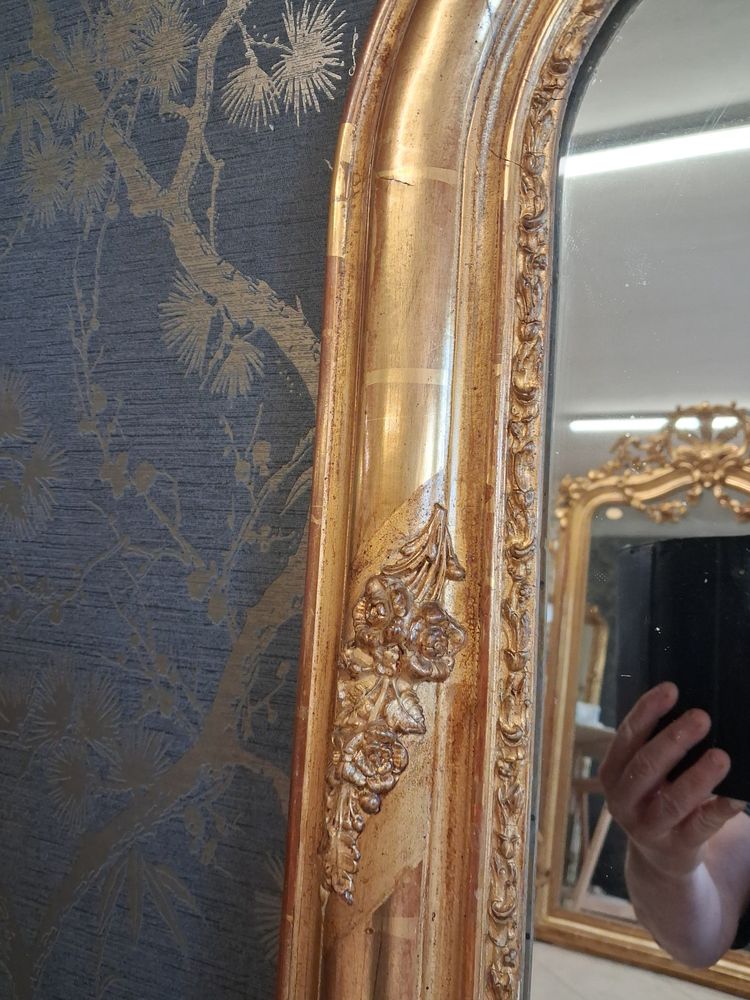 XIX 126 x 85 mirror with Louis XV pediment