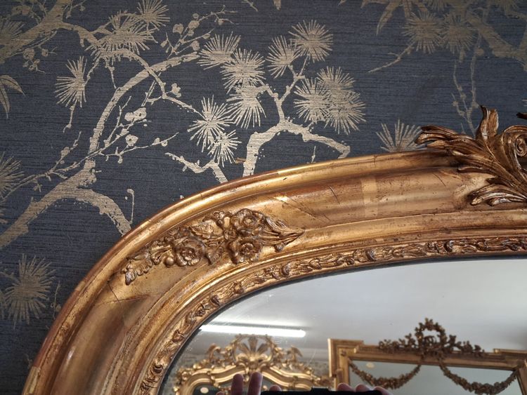 XIX 126 x 85 mirror with Louis XV pediment