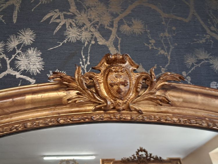 XIX 126 x 85 mirror with Louis XV pediment