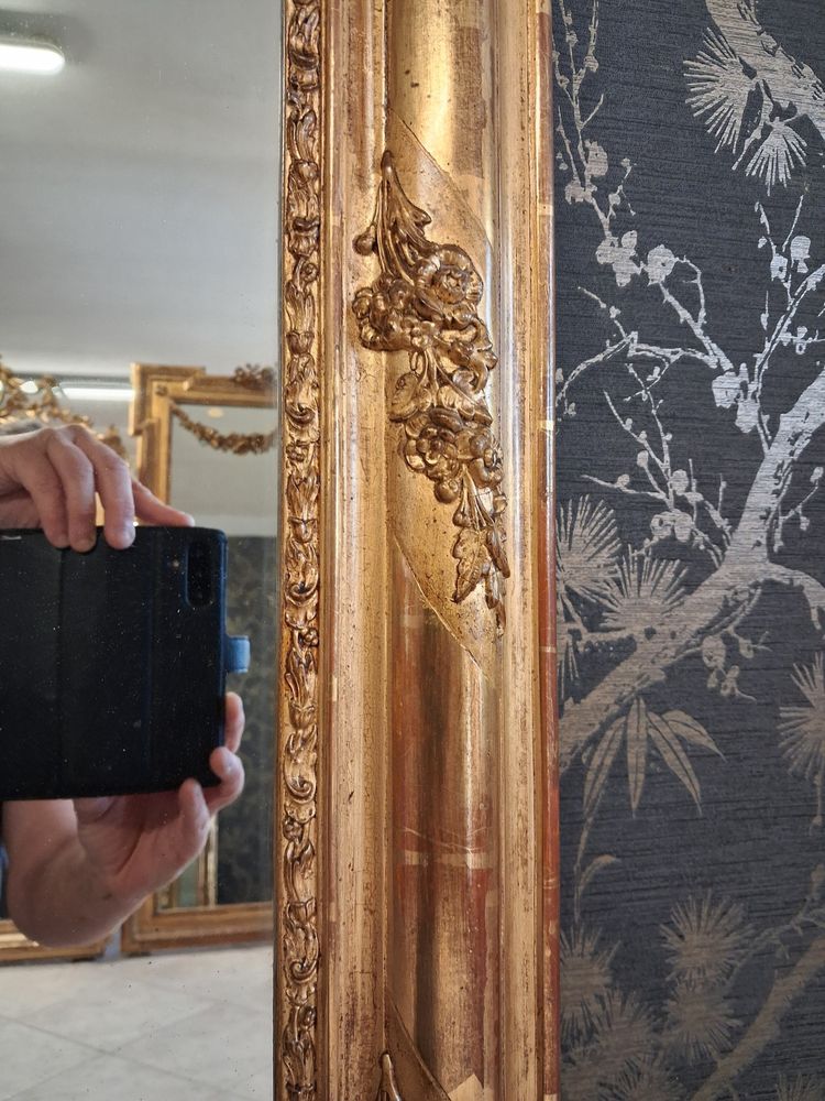 XIX 126 x 85 mirror with Louis XV pediment
