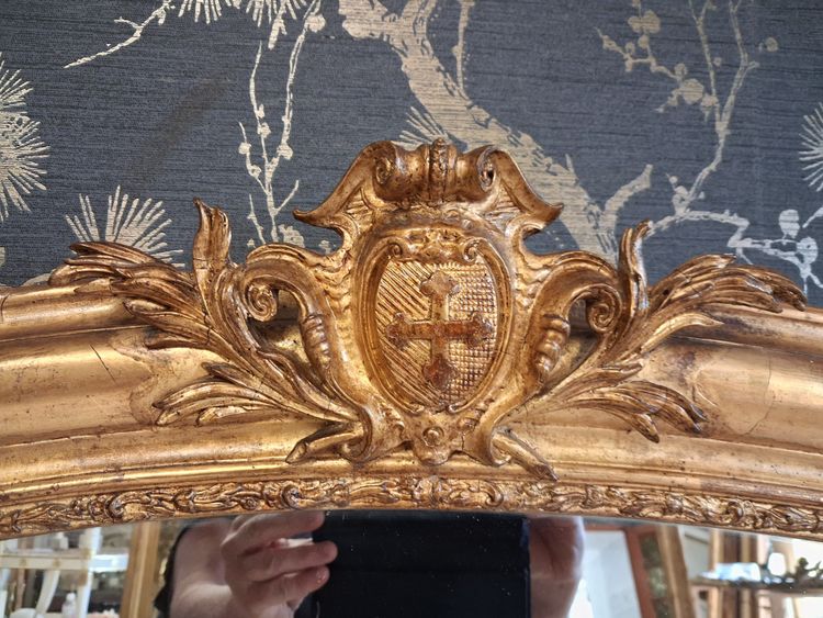 XIX 126 x 85 mirror with Louis XV pediment