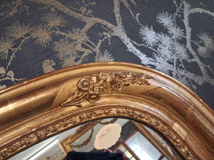 XIX 126 x 85 mirror with Louis XV pediment