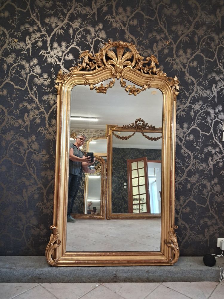 Miroir XIX à guirlandes  181 x 110