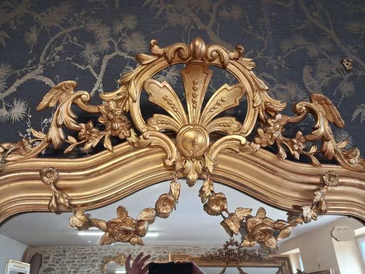 Miroir XIX à guirlandes  181 x 110