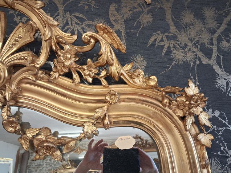 Miroir XIX à guirlandes  181 x 110