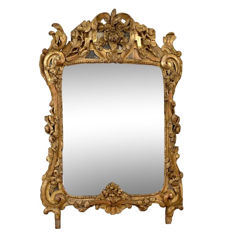 Large Provençal mirror in gilded wood 18th century