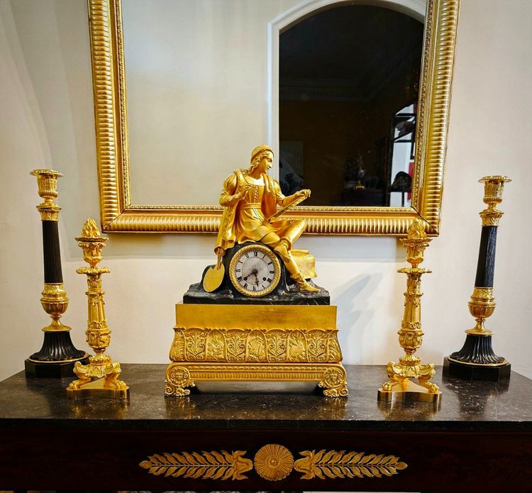 Pair of Restauration-period ormolu torches, circa 1830.