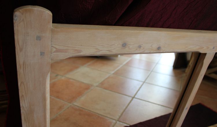 69 x 115 cm Pair of bleached waxed wood mirrors