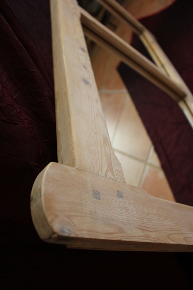 69 x 115 cm Pair of bleached waxed wood mirrors