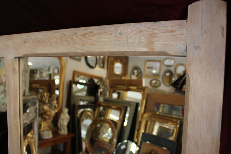 69 x 115 cm Pair of bleached waxed wood mirrors