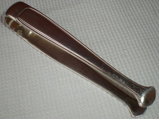 Solid silver sugar tongs minerva mark art deco model Boulenger silverware