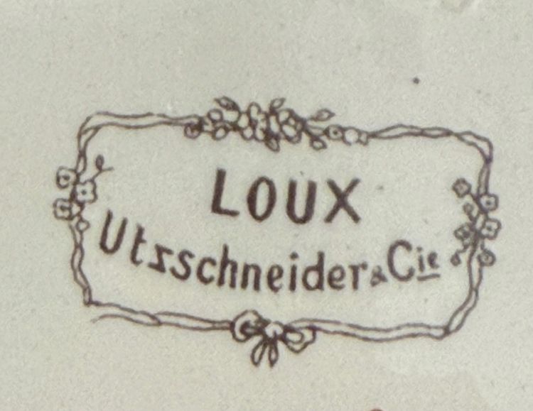RARE SARREGUEMINES OBERNAI, ASSIETTE DESSERT(3) marked LOUX-UTZSCHNEIDER et CIE