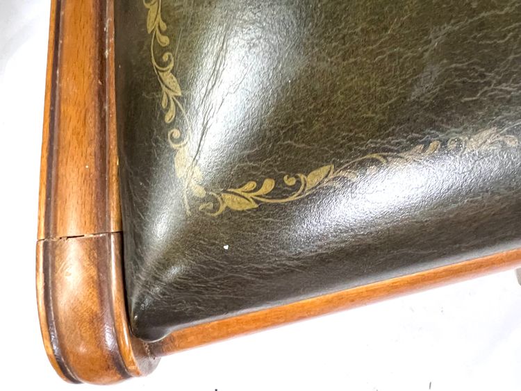Ensemble de 4 chaises vintage en bois courbé – XXe siècle, assises en skaï vert
