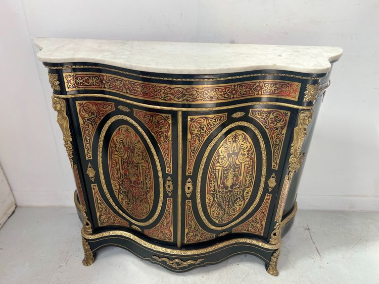 Armadio intarsiato in legno e ottone stile Boulle di Napoleone III del XIX secolo