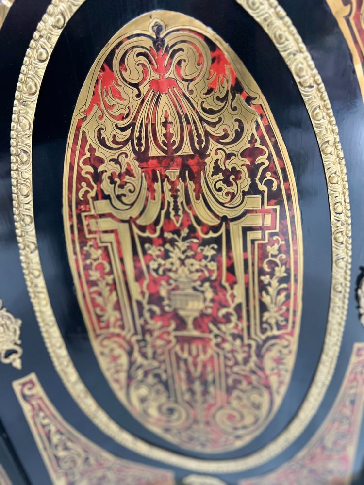 Armadio intarsiato in legno e ottone stile Boulle di Napoleone III del XIX secolo