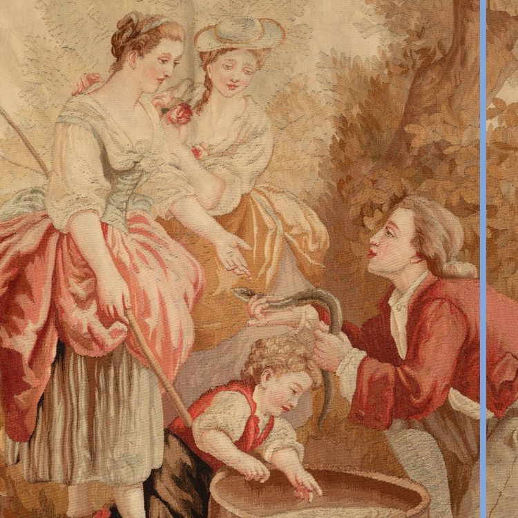 Manifattura "Braquenié et Cie", arazzo "Les Pêcheurs d'anguilles", XIX secolo
