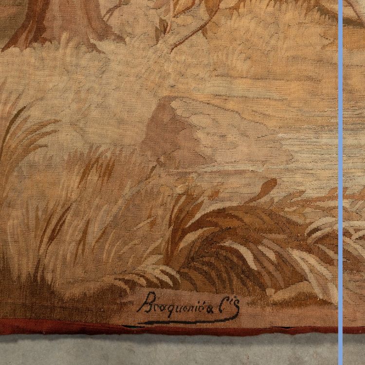 Manifattura "Braquenié et Cie", arazzo "Les Pêcheurs d'anguilles", XIX secolo