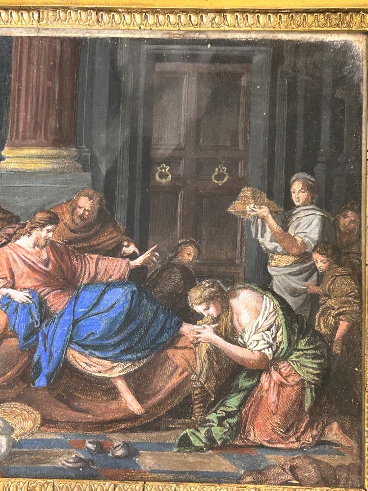 Pierre Hubert Subleyras ( 1699-1749) After, Le Repas Chez Simon Mixed Technique On Paper