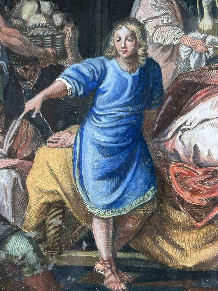 Pierre Hubert Subleyras ( 1699-1749) After, Le Repas Chez Simon Mixed Technique On Paper