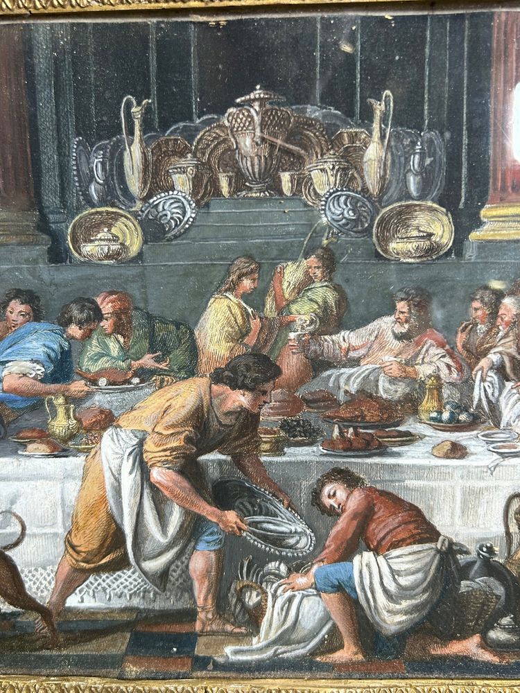 Pierre Hubert Subleyras ( 1699-1749) After, Le Repas Chez Simon Mixed Technique On Paper