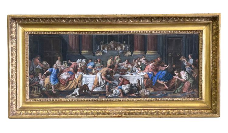 Pierre Hubert Subleyras ( 1699-1749) After, Le Repas Chez Simon Mixed Technique On Paper