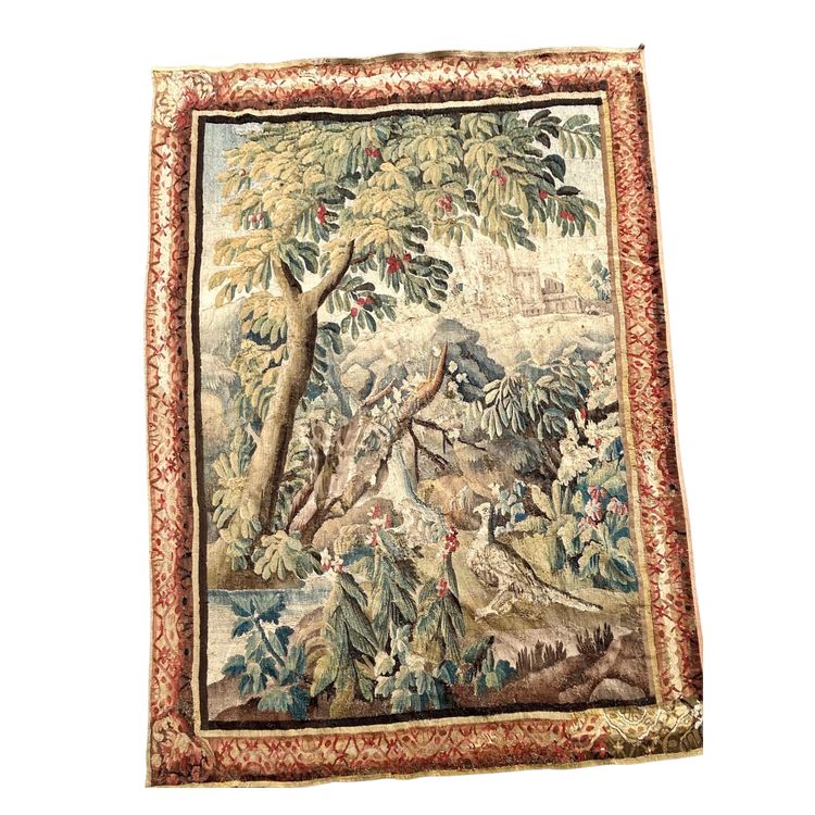 Verdure - Großer Wandteppich Aus Der Königlichen Manufaktur Von Aubusson Aus Der 18.