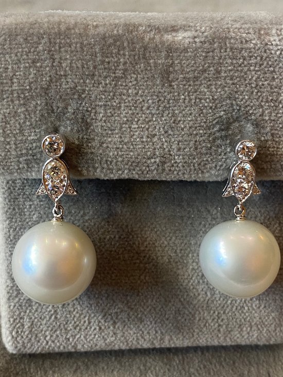 Perle und Diamanten Ohrringe, Ref 386.192
