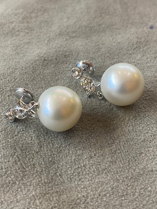 Perle und Diamanten Ohrringe, Ref 386.192