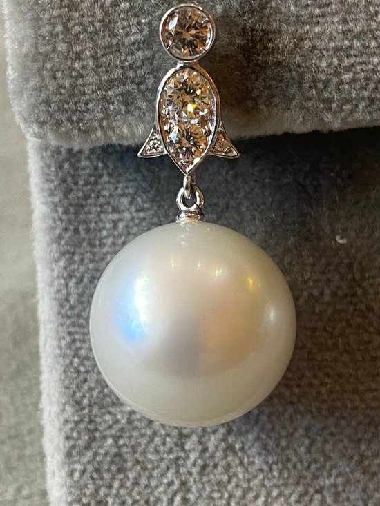 Perle und Diamanten Ohrringe, Ref 386.192