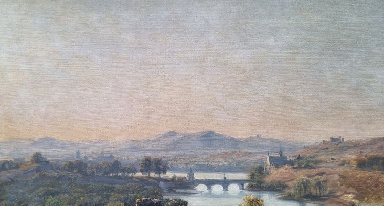 Jan KOBELL Il Vecchio - Paesaggio con rovine, un ponte e un fiume