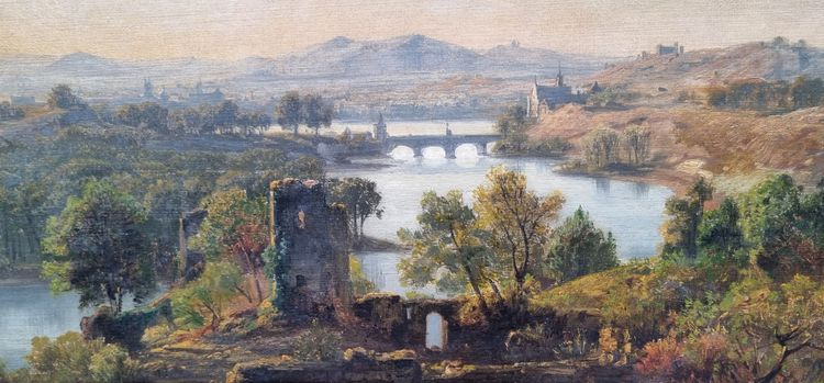 Jan KOBELL Il Vecchio - Paesaggio con rovine, un ponte e un fiume