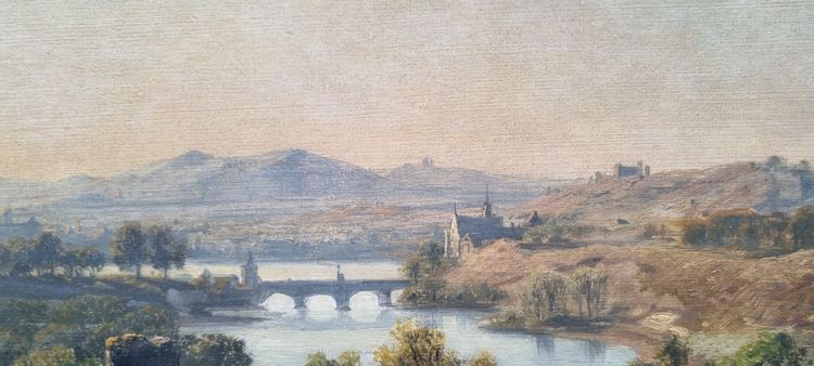 Jan KOBELL Il Vecchio - Paesaggio con rovine, un ponte e un fiume